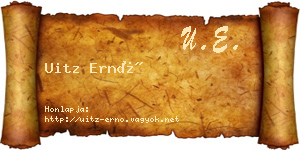 Uitz Ernő névjegykártya